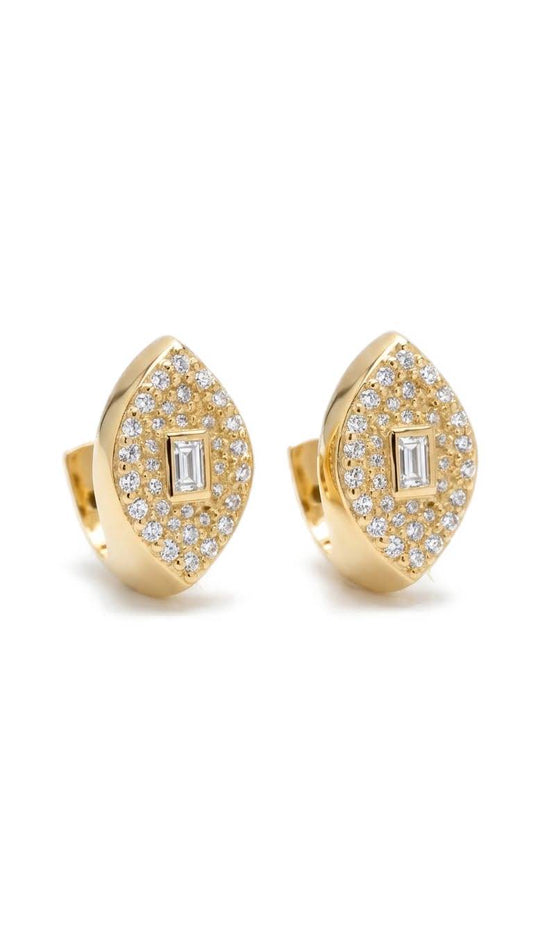 Marquise Gleam Hoop Pair Earrings - Gold Plated