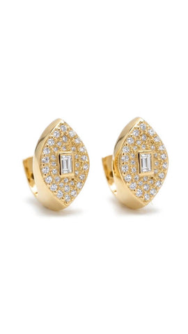 Marquise Gleam Hoop Pair Earrings - Gold Plated