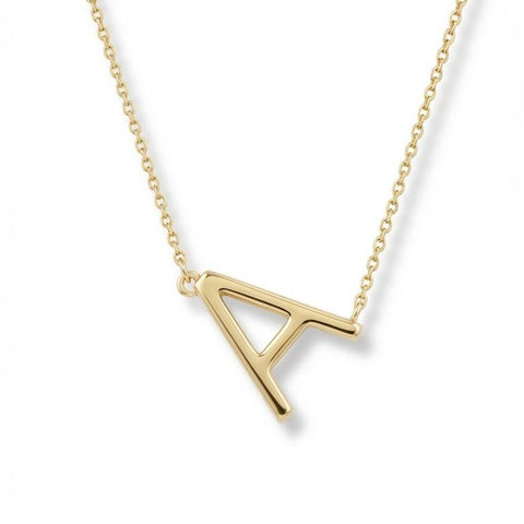 Custom Sideway Monogram Necklace - Gold Plated (small size)