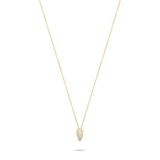 Pave Tear Necklace  - Gold plated