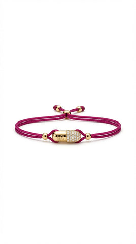 Magenta Pave Vitamin 26mg Bracelet - Gold Plated