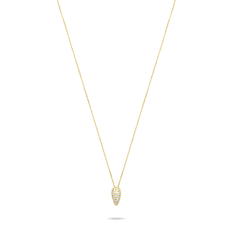 Pave Tear Necklace  - Gold plated