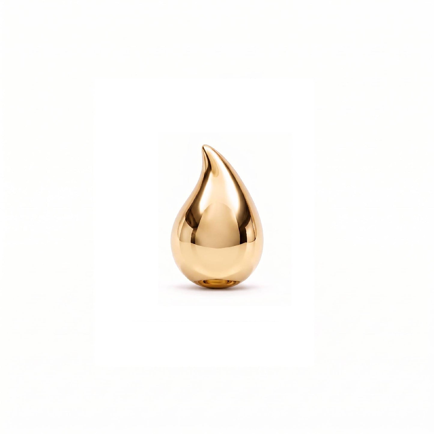 Solid Tear Stud Single Earring Left - Gold Plated