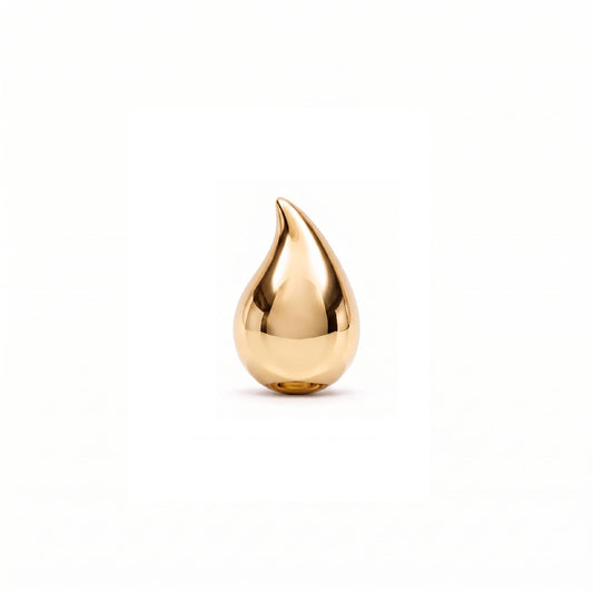 Solid Tear Stud Single Earring Left - Gold Plated