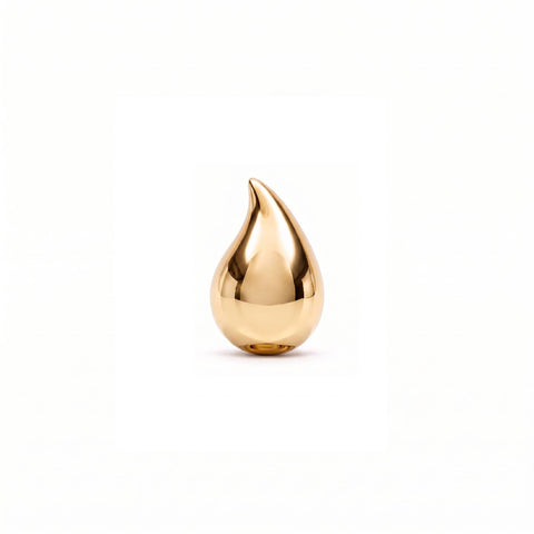 Solid Tear Stud Single Earring Left - Gold Plated