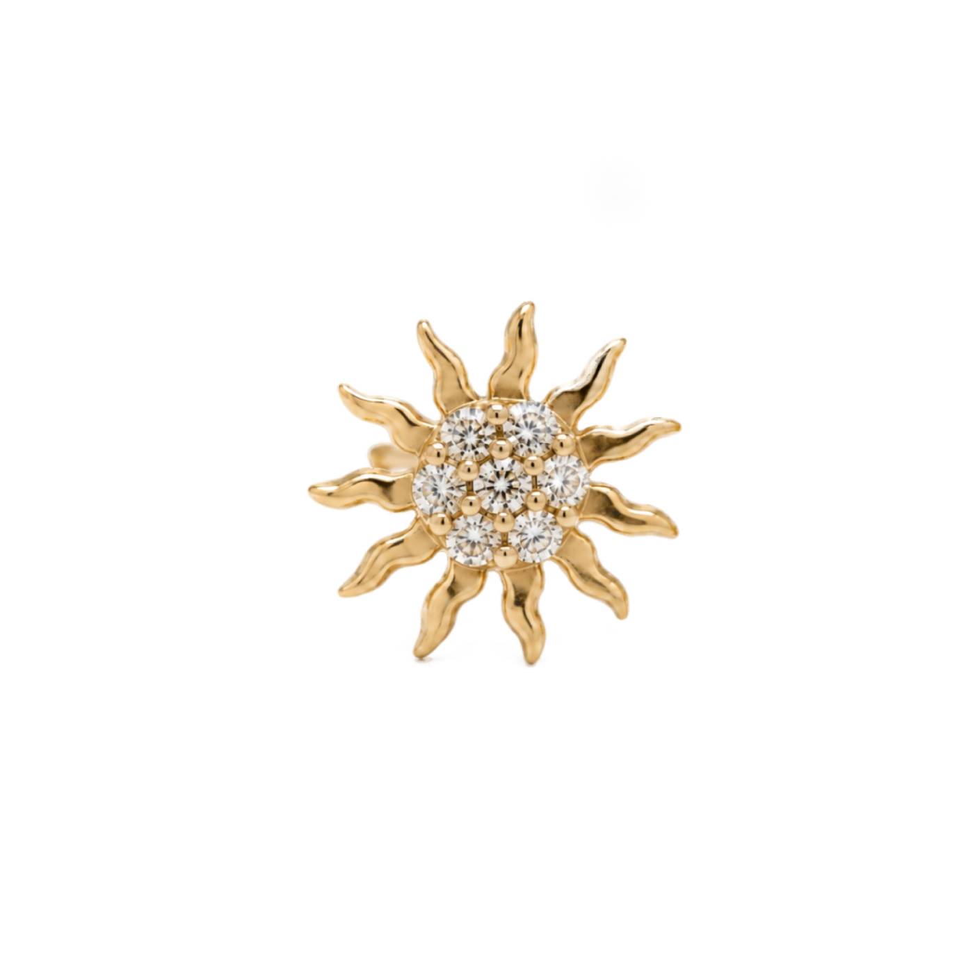 Sun Single Stud Earring - Gold Plated
