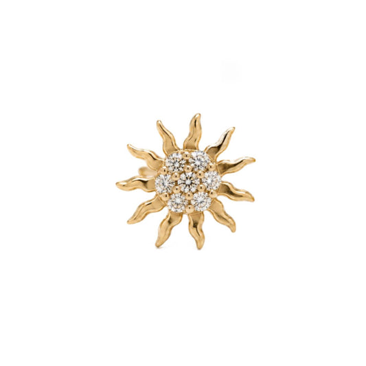 Sun Single Stud Earring - Gold Plated