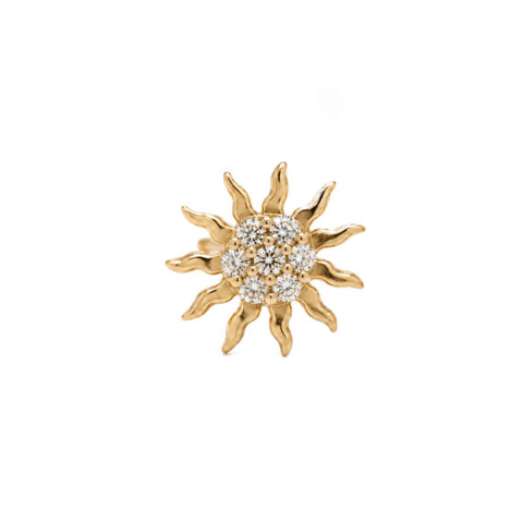 Sun Single Stud Earring - Gold Plated