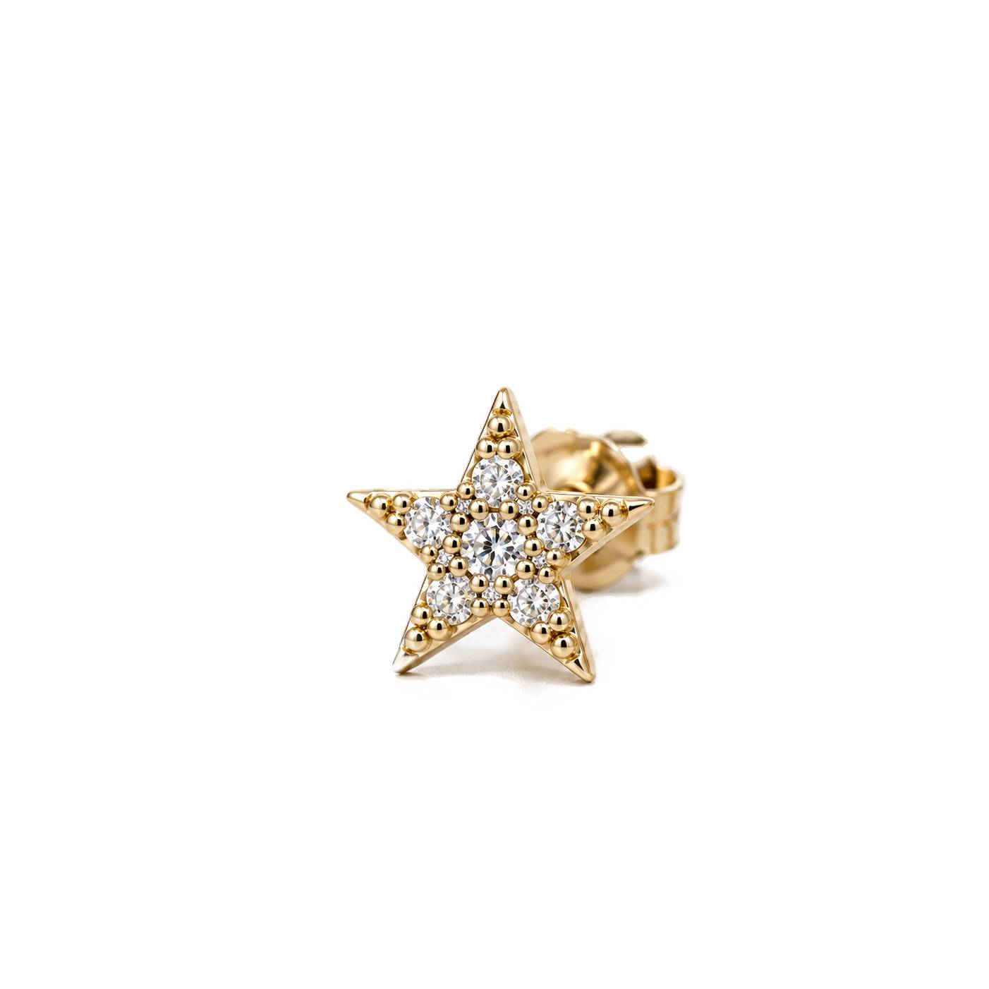 Star Single Stud Earring - Gold Plated