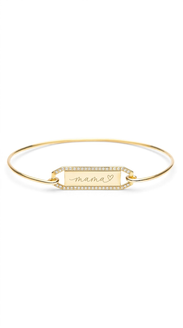 Mama Nameplate Bracelet - Gold Plated