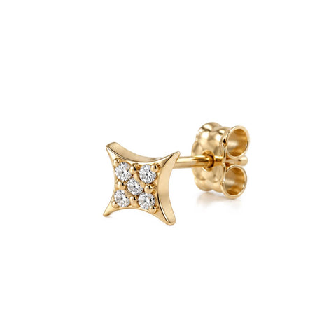 Rhombus Single Stud Earring - Gold Plated