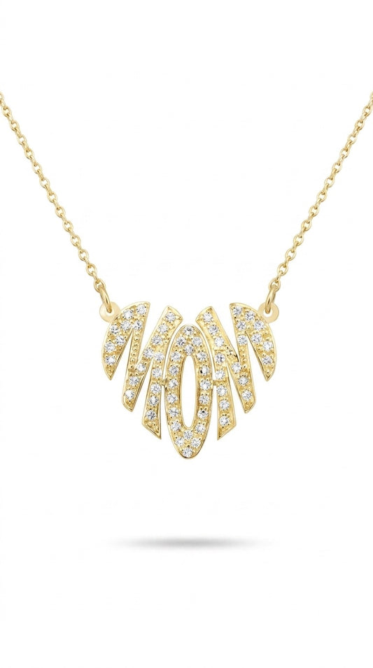 Mom Heart necklace - Gold Plated
