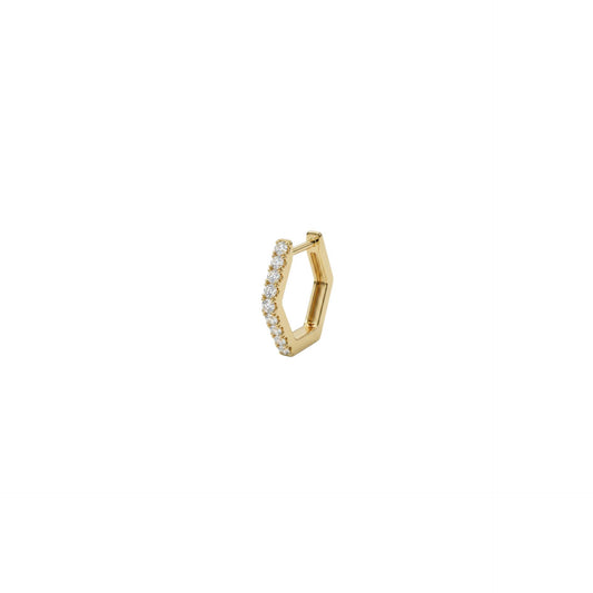 Hexa Spark Huggie Single Earrings - Gold Plated