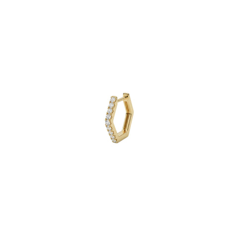Hexa Spark Huggie Single Earrings - Gold Plated