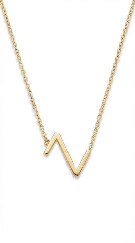 Custom Sideway Monogram Necklace - Gold Plated (small size)
