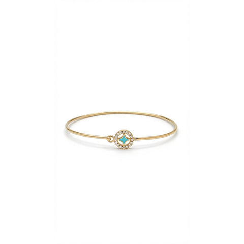 Turquoise  Cross Bracelet - Gold Plated