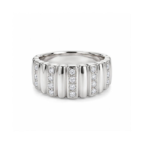 Striped Ring - Silver Rhodium Plated