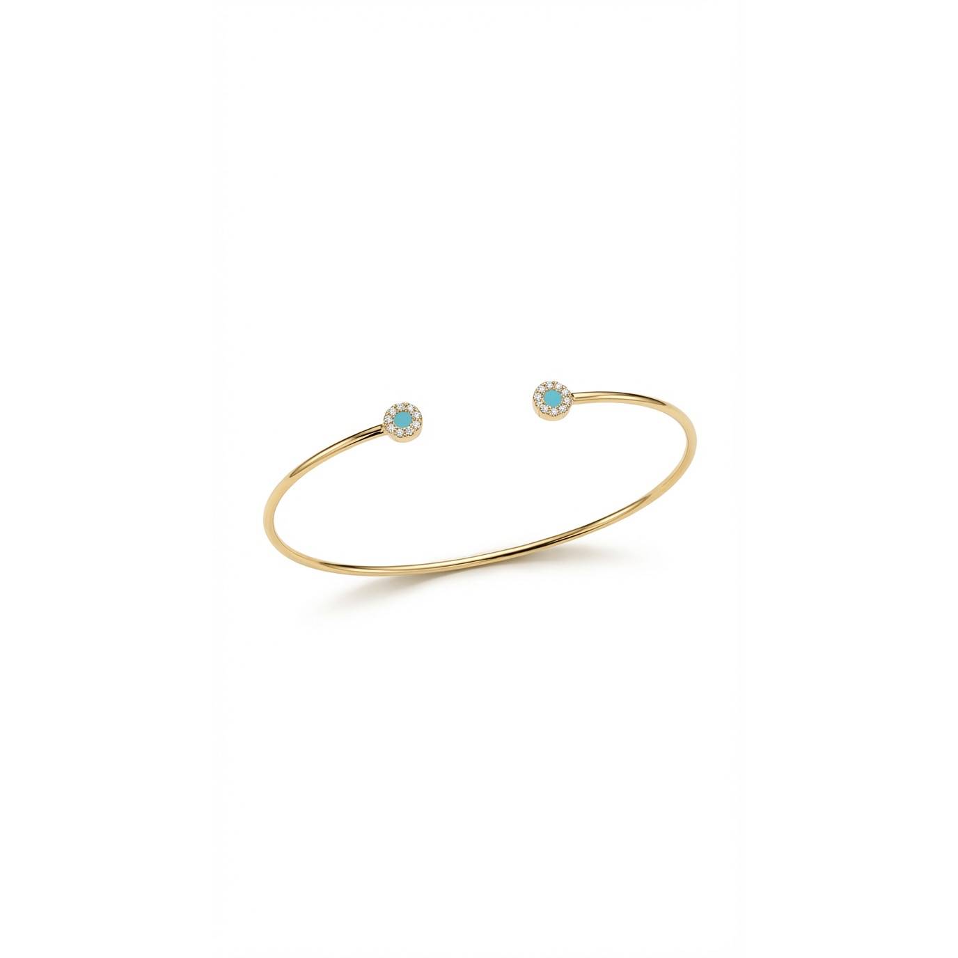Turquoise Circle Bracelet - Gold Plated