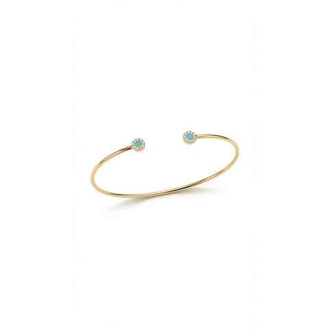 Turquoise Circle Bracelet - Gold Plated