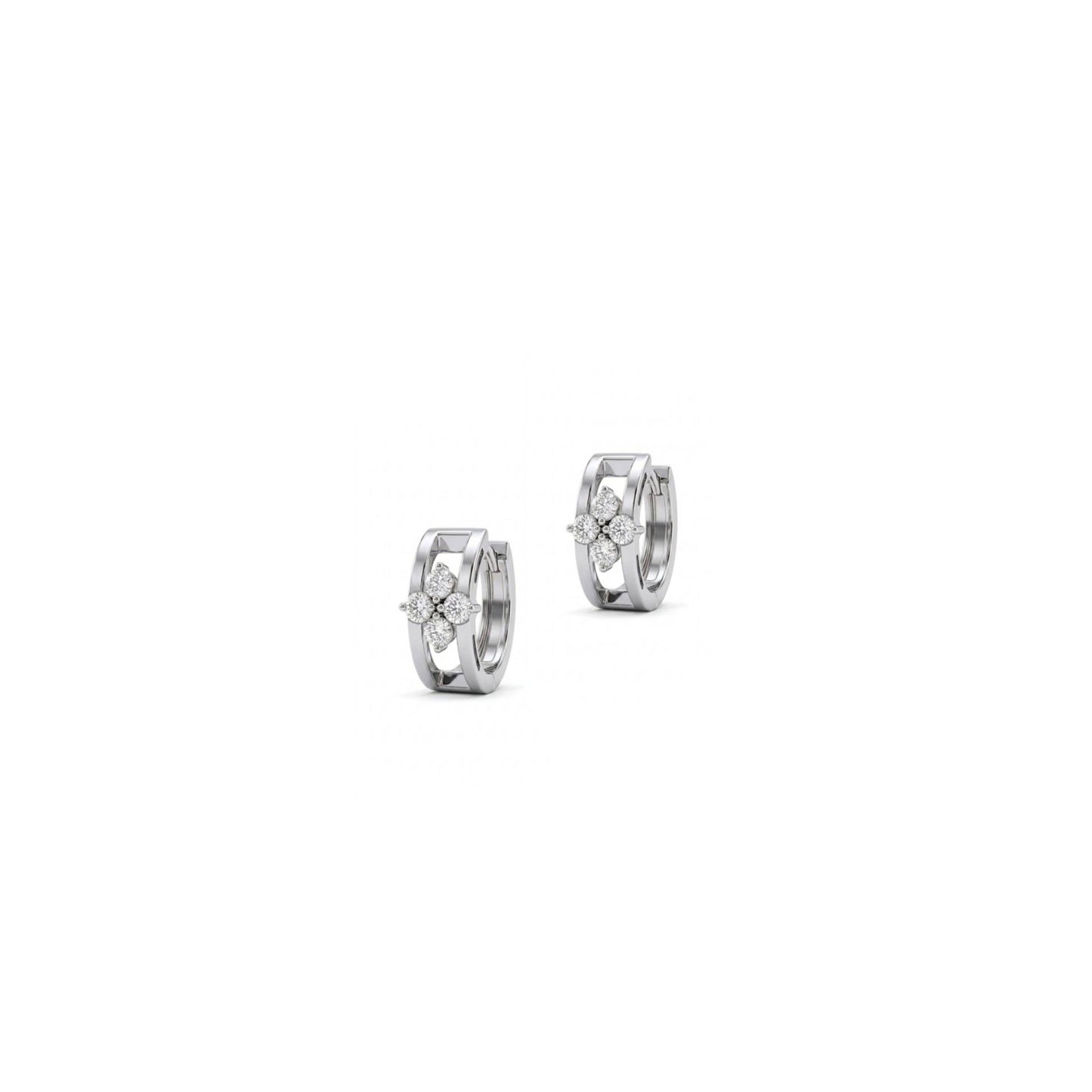 Petal Hoops Pair Earrings - Silver Rhodium Plated