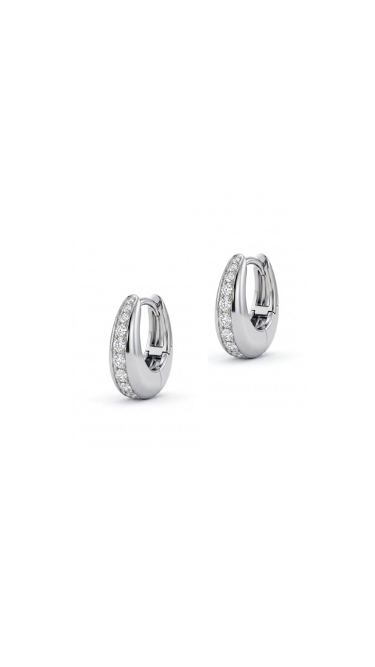 Aura Hoops Pair Earrings - Silver Rhodium Plated