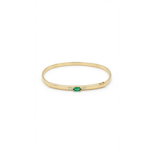 Emerald Thin Bracelet - Gold Plated