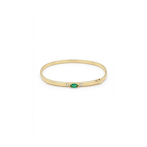 Emerald Thin Bracelet - Gold Plated