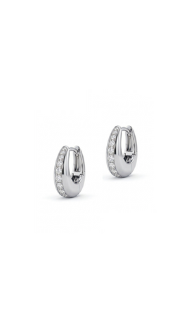 Aura Hoops Pair Earrings - Silver Rhodium Plated