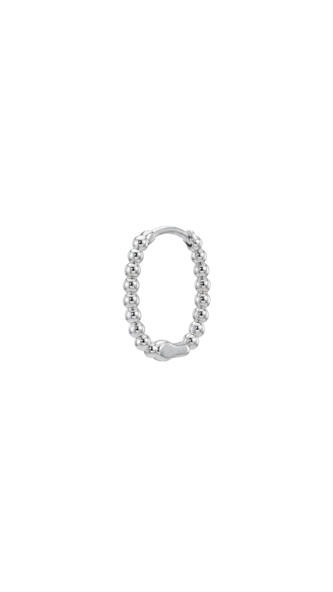 Trickle Hoop Single Earring - Silver Rhodium Plated