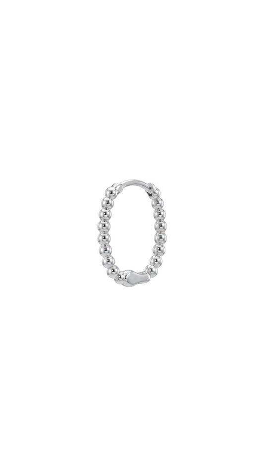 Trickle Hoop Single Earring - Silver Rhodium Plated