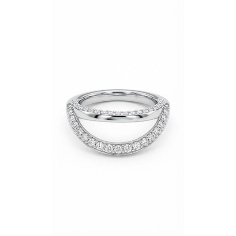 Luna Curve Ring - Silver Rhodium Plated