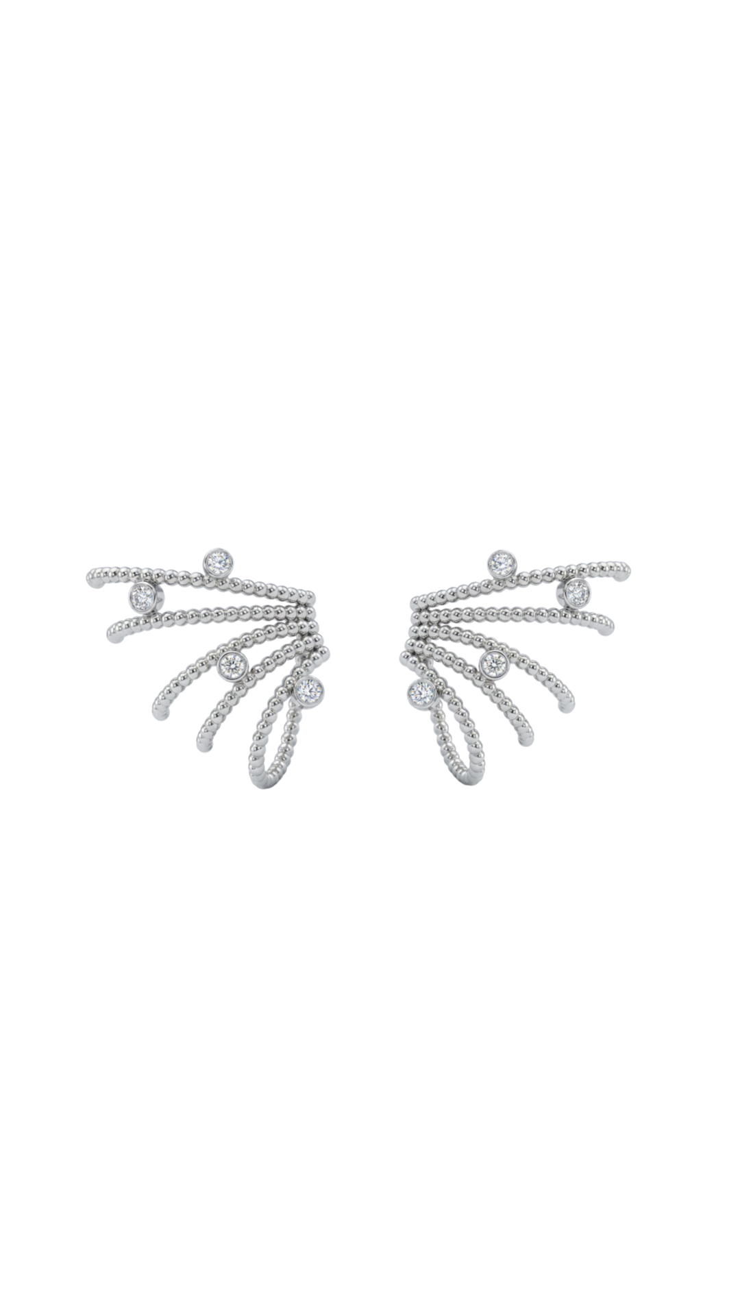 Trickle Starlight Earrings Pair Earrings - Silver Rhodium Plated