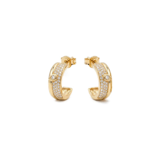Velour Shine Hoop Pair Earrings - Gold Plated