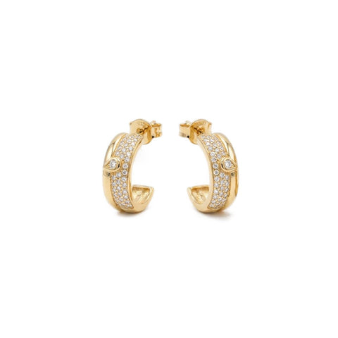 Velour Shine Hoop Pair Earrings - Gold Plated