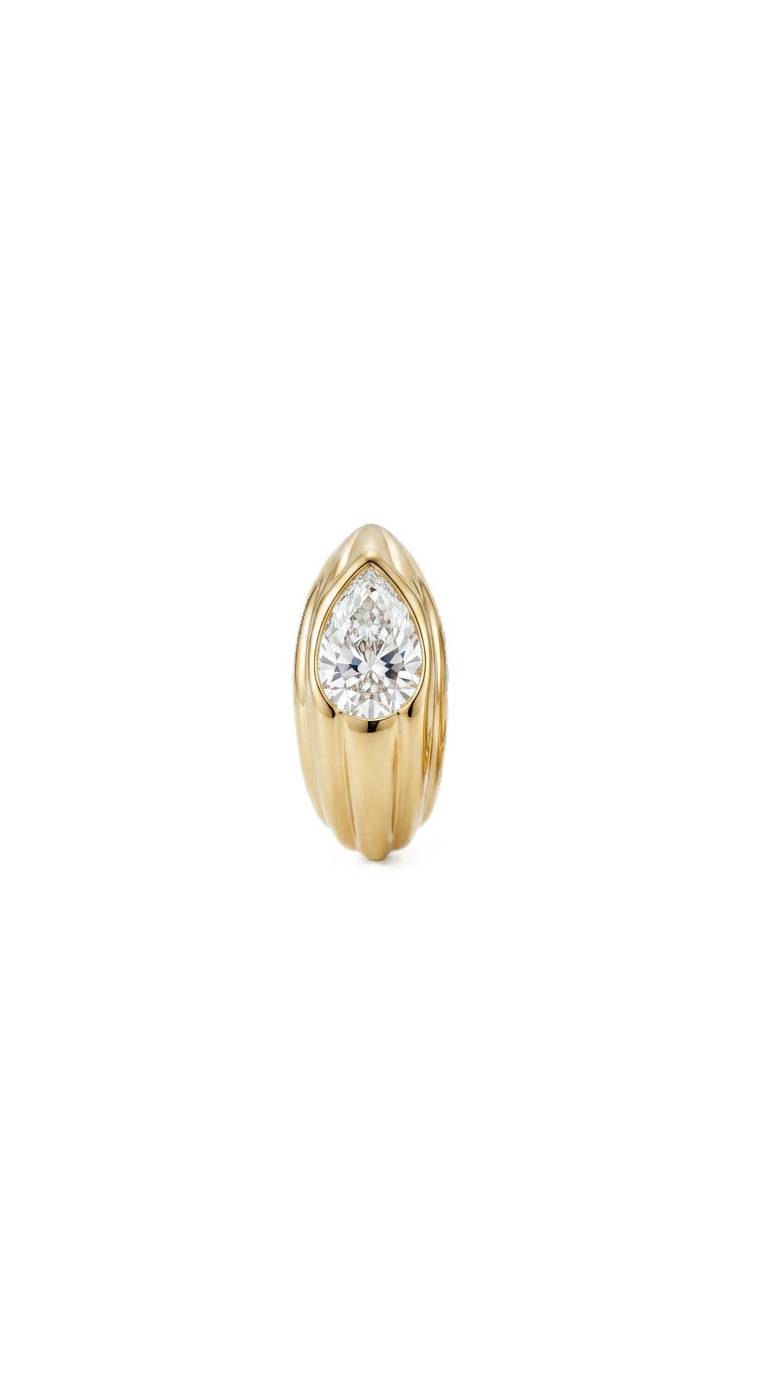 Glow Pear Hoop Single Ear cuff - Gold Plated