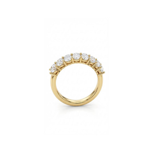 Oval Half Eternity Ring - Gold Plated