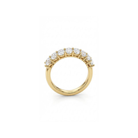 Oval Half Eternity Ring - Gold Plated