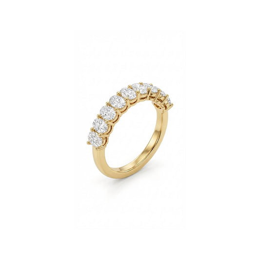 Oval Half Eternity Ring - Gold Plated
