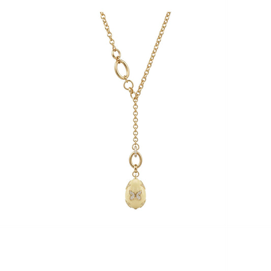 Yellow Butterfly Egg Necklace - Gold Plated