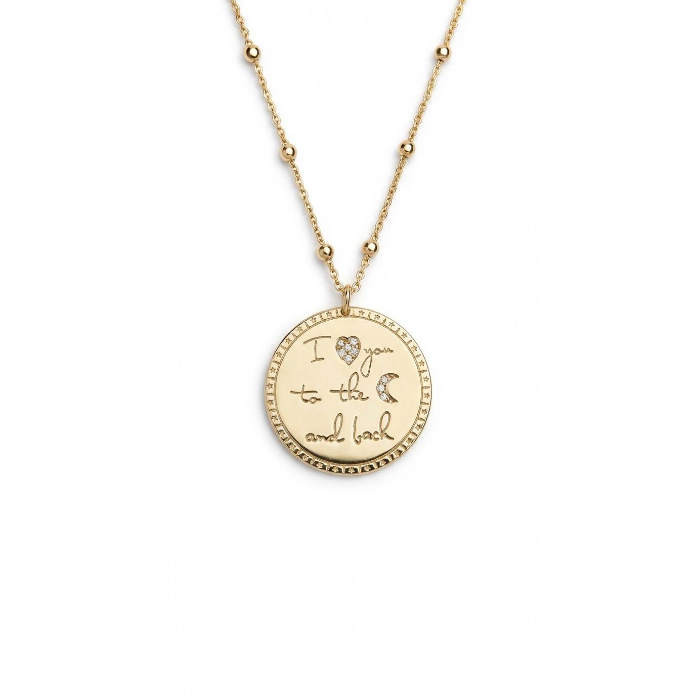 I Love you to the moon and back Necklace - Gold Plated