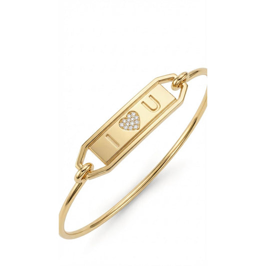 Custom Bracelet with Heart - Gold Plated