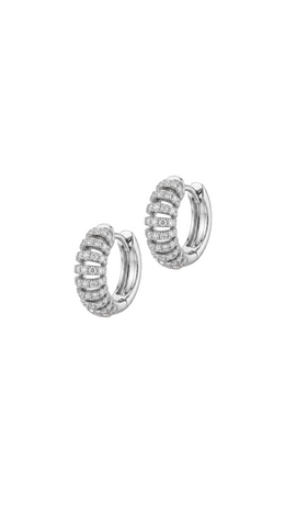 Orbit Hoops Pair Earrings - Silver Rhodium Plated