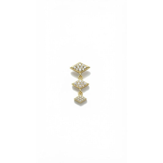 Triple Drop Stud earring - Gold Plated