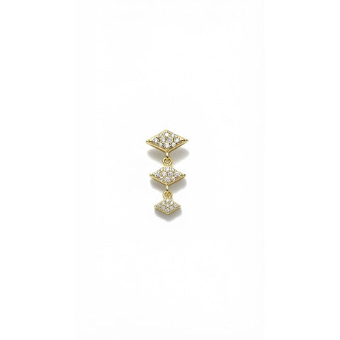 Triple Drop Stud earring - Gold Plated