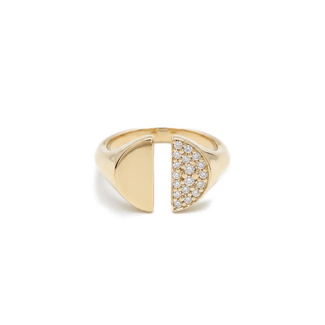 Half Chevalier Ring - Gold Plated