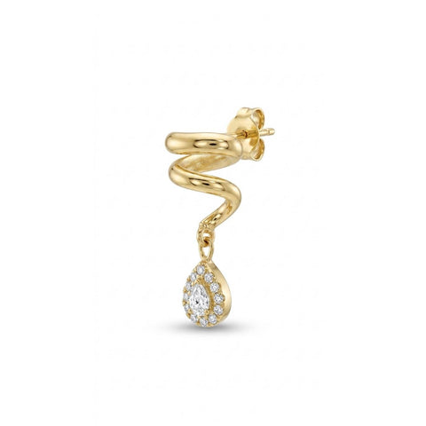 Twist & Drop Pair Earrings - Gold Plated