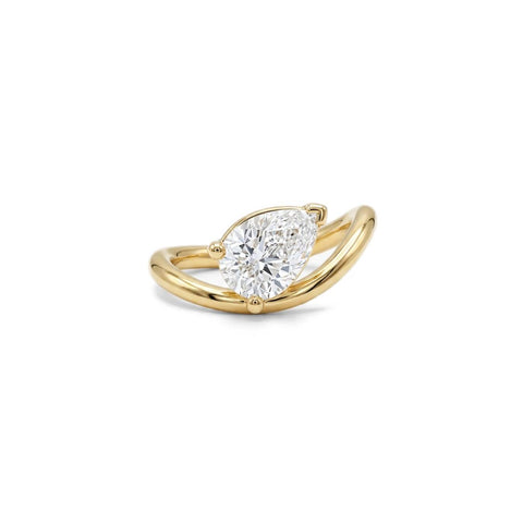 Pear Pinky Promise Ring - Gold Plated