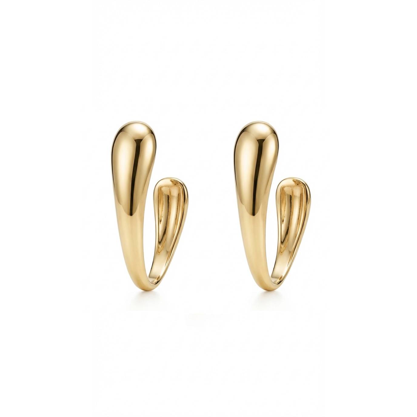 Solid Liquid Pair Earrings - Gold Plated