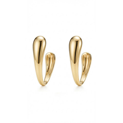 Solid Liquid Pair Earrings - Gold Plated