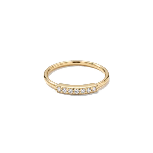 White Half Ring - Gold Plated